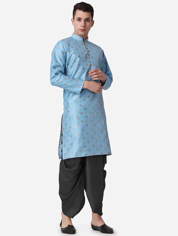 men self design mandarin neck dhoti kurta ethnic wear set - 22026669 -  Standard Image - 2