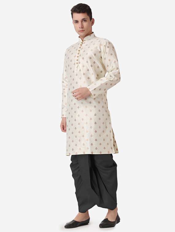 men self design mandarin neck dhoti kurta ethnic wear set - 22026673 -  Standard Image - 2