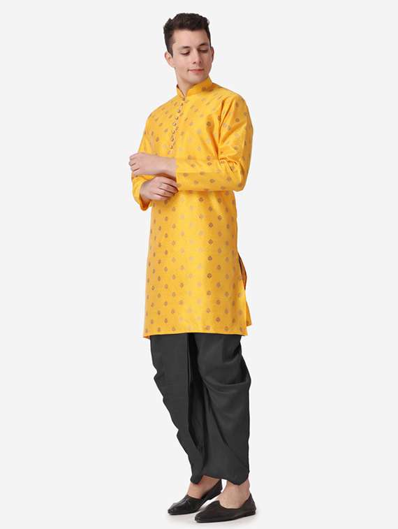 men self design mandarin neck dhoti kurta ethnic wear set - 22026681 -  Standard Image - 2