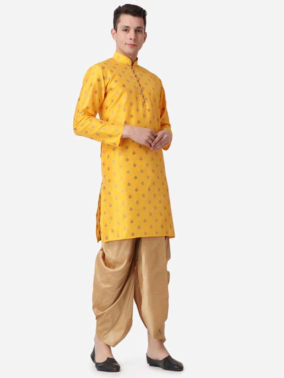 men self design mandarin neck dhoti kurta ethnic wear set - 22026682 -  Standard Image - 2