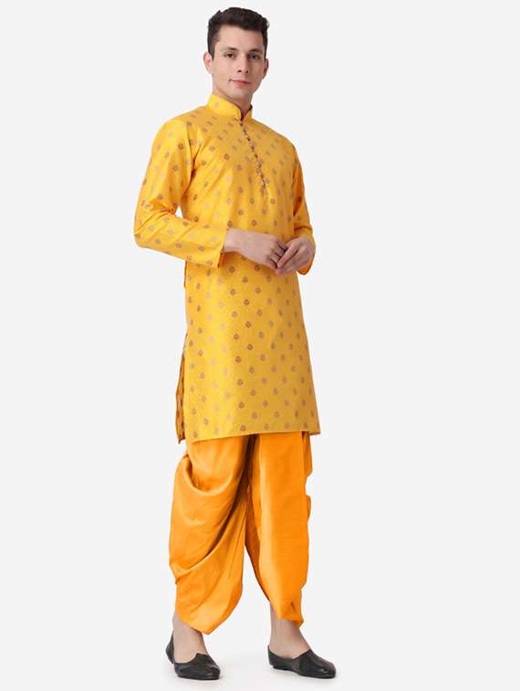 men self design mandarin neck dhoti kurta ethnic wear set - 22026683 -  Standard Image - 2