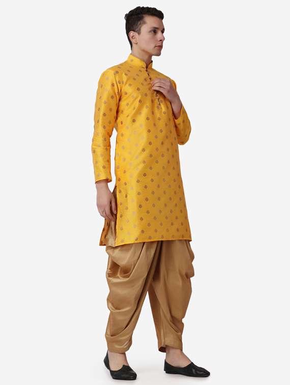 men self design mandarin neck dhoti kurta ethnic wear set - 22026702 -  Standard Image - 2