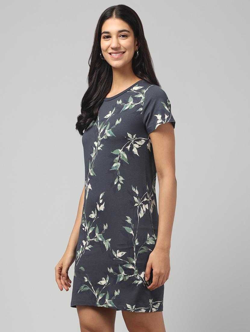 women printed short sleeve t-shirt dress - 22026963 - Standard Image - 2