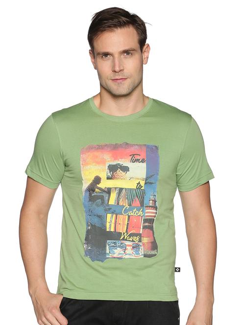 men front print short sleeve regular fit t-shirt - 22026965 - Standard Image - 0