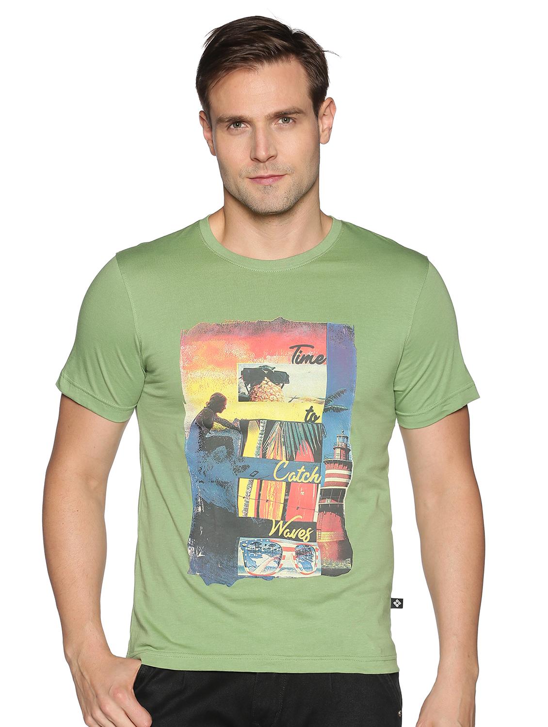 men front print short sleeve regular fit t-shirt - 22026965 - Zoom Image - 0