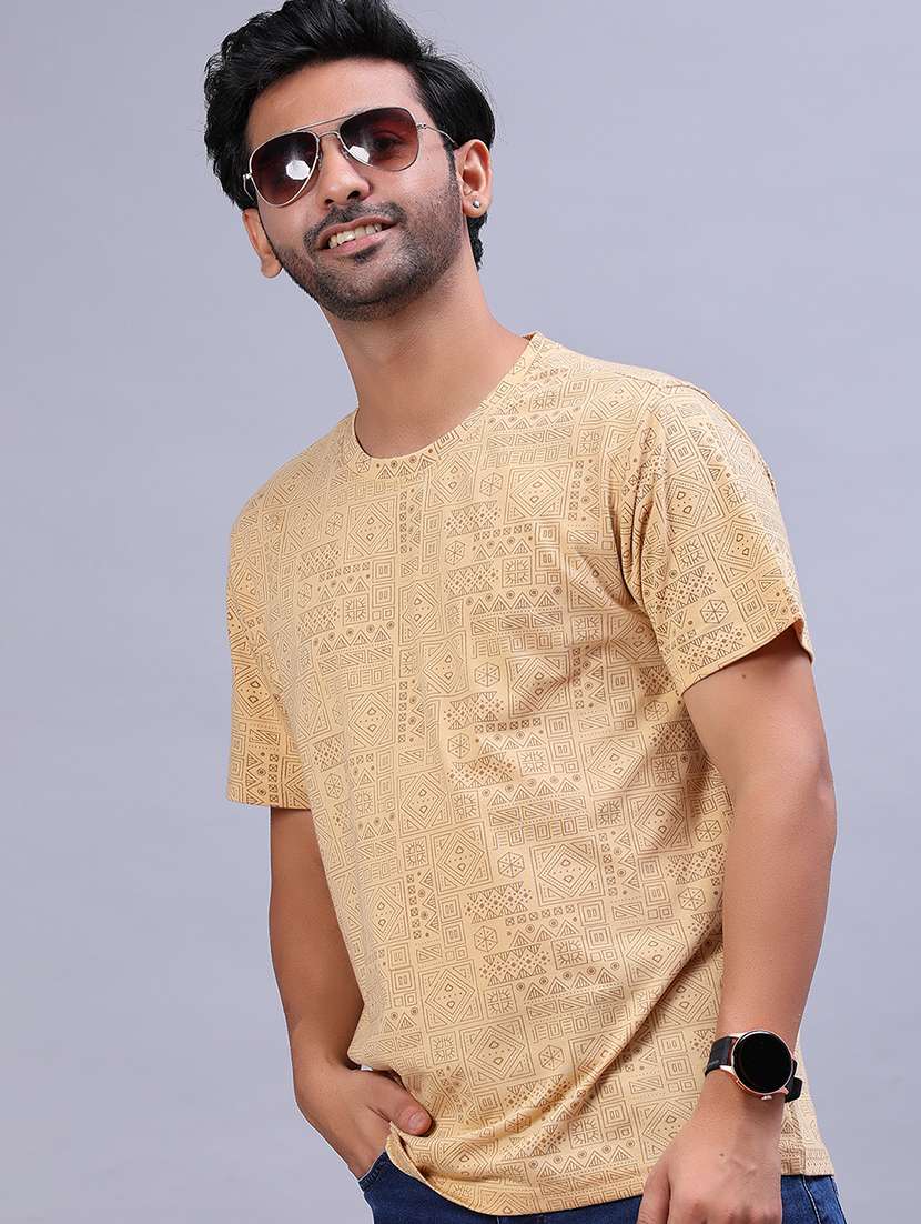 men printed short sleeve regular fit t-shirt