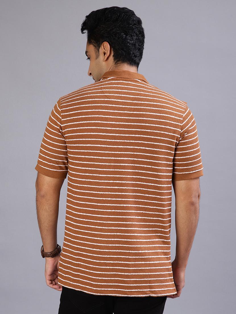 men striped short sleeve regular fit polo t-shirt - 22026991 - Standard Image - 2