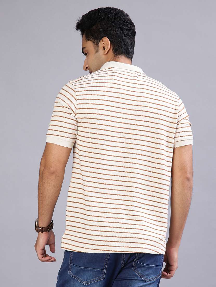 men striped short sleeve regular fit polo t-shirt - 22026992 -  Standard Image - 2