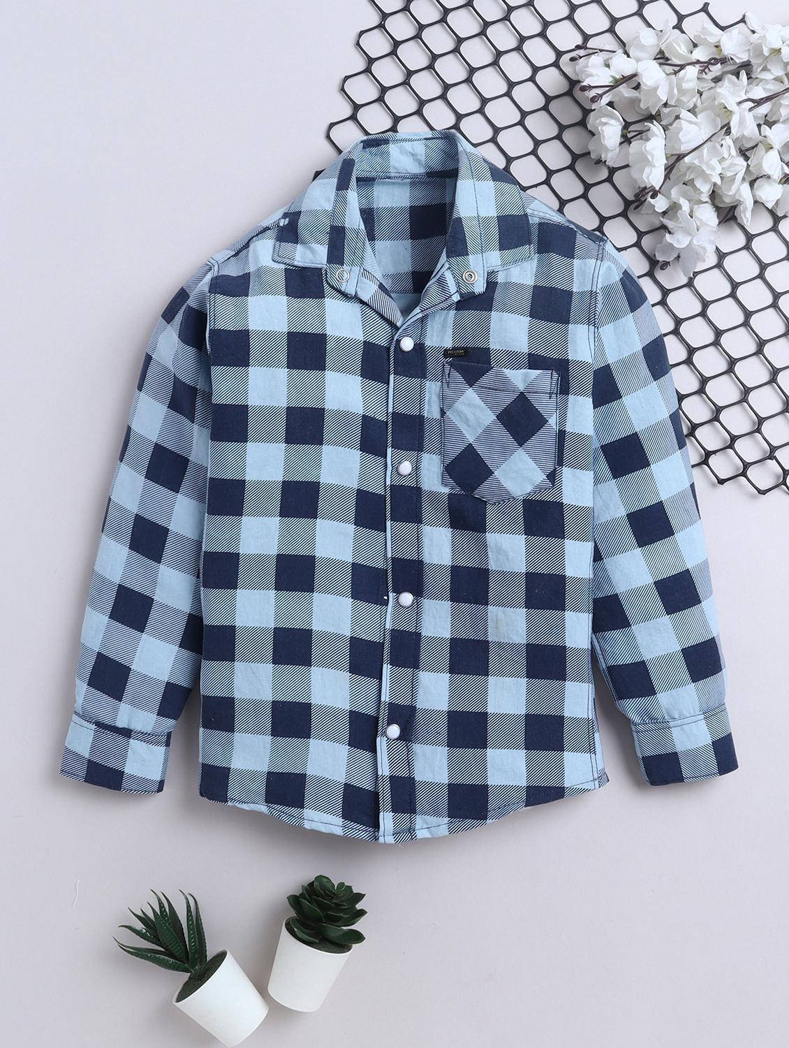 boys checkered collared long sleeve shirt