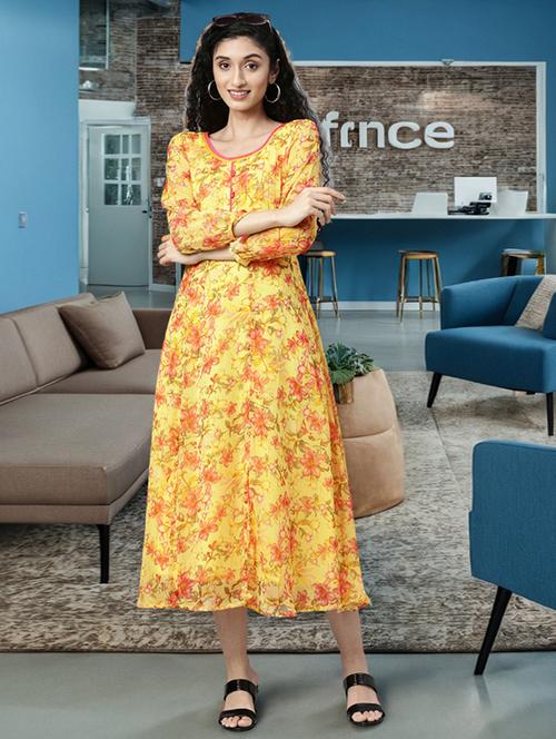women floral print long sleeve fit & flare dress - 22027092 - Standard Image - 0
