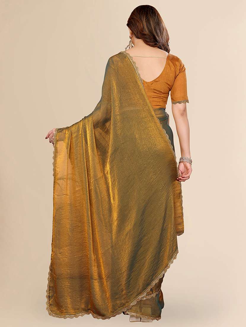 women solid with bordered embellished saree with blouse - 22027107 -  Standard Image - 2