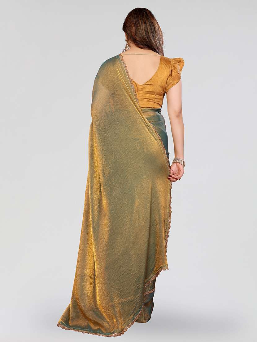 women solid with bordered embellished saree with blouse - 22027117 -  Standard Image - 2