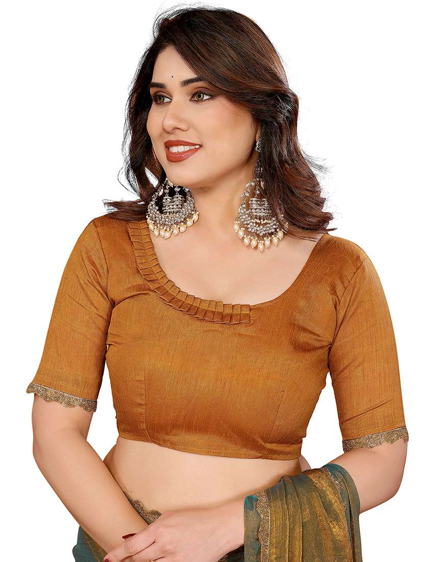 women solid with bordered embellished saree with blouse - 22027125 -  Standard Image - 2