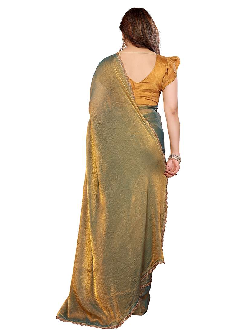 women solid with bordered embellished saree with blouse - 22027129 -  Standard Image - 2