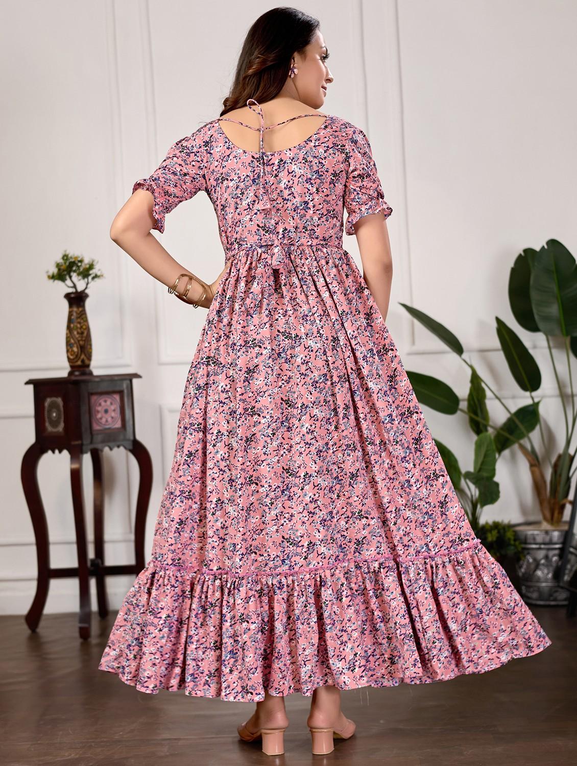women floral print puff sleeve tiered maxi dress - 22027131 - Standard Image - 2