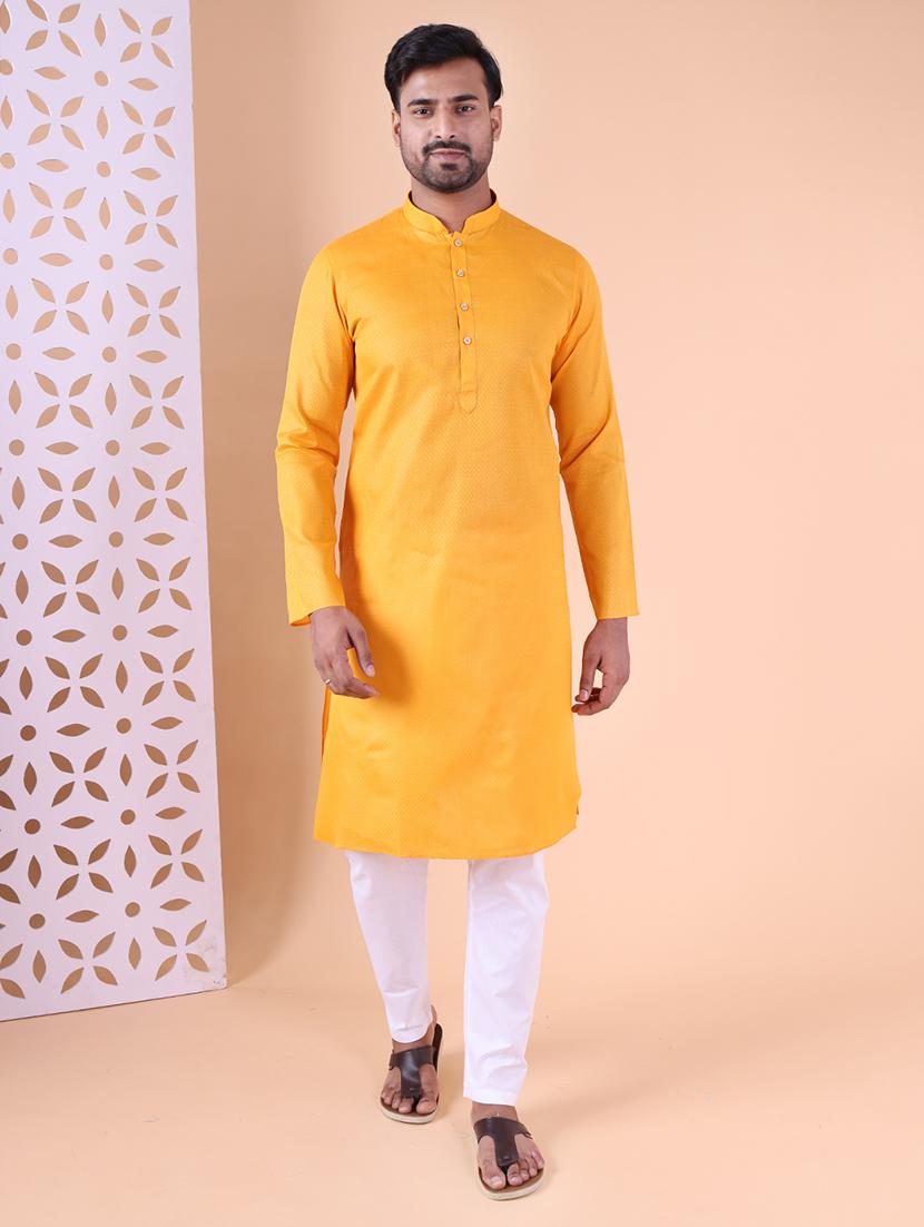 men solid mandarin neck kurta pyjama ethnic wear set - 22027371 - Standard Image - 2