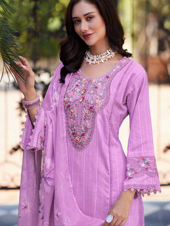women embroidered three quarter sleeve kurta pant with dupatta set - 22027403 - Standard Image - 2