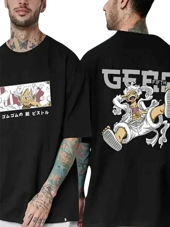 men back & front print short sleeve oversized t-shirt - 22027426 -  Standard Image - 2