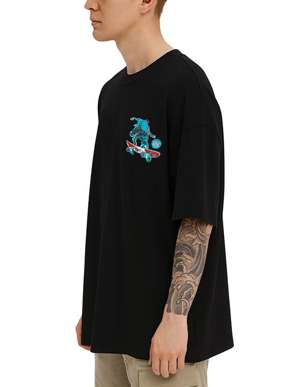 men back & front print short sleeve oversized t-shirt - 22027427 - Standard Image - 2