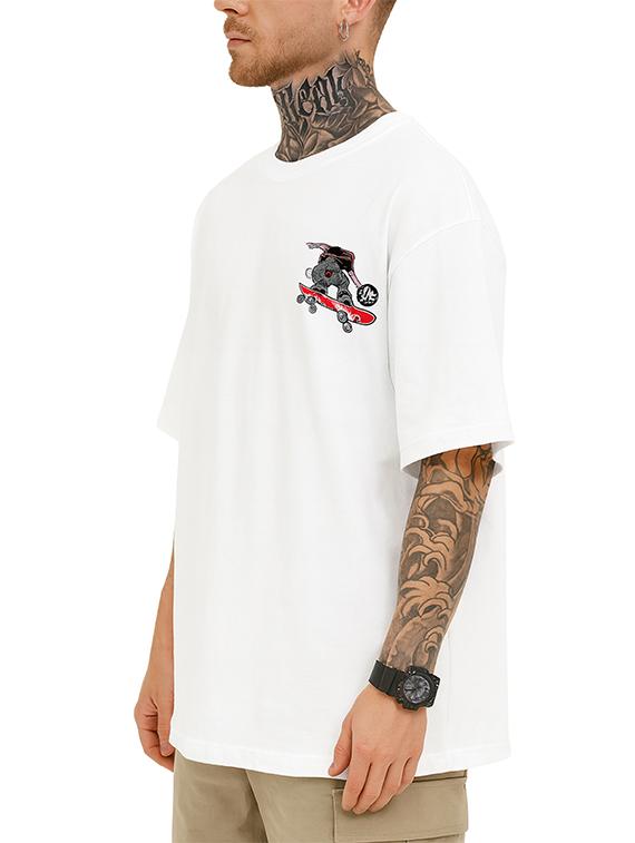 men back & front print short sleeve oversized t-shirt - 22027428 - Standard Image - 2