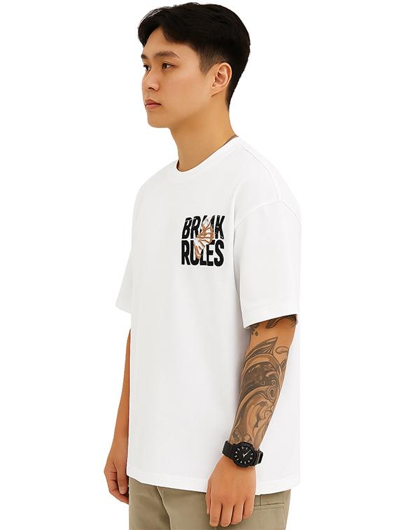 men back & front print short sleeve oversized t-shirt - 22027432 - Standard Image - 2