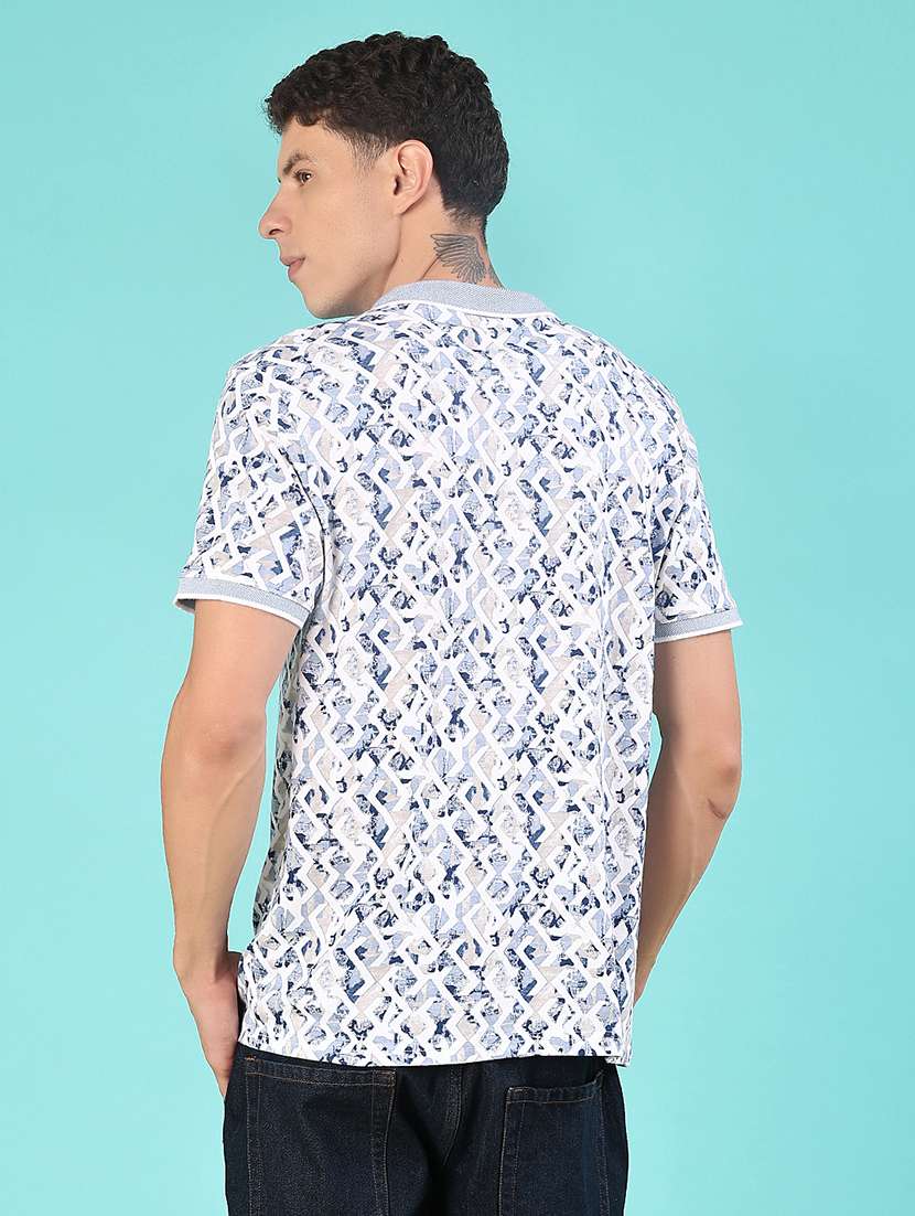men printed short sleeve regular fit polo t-shirt - 22027846 -  Standard Image - 2