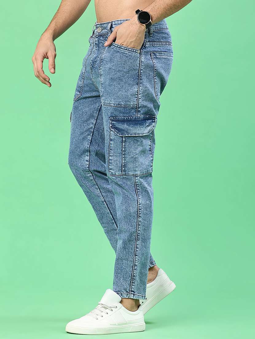 men solid mid rise cargo - 22027933 -  Standard Image - 2