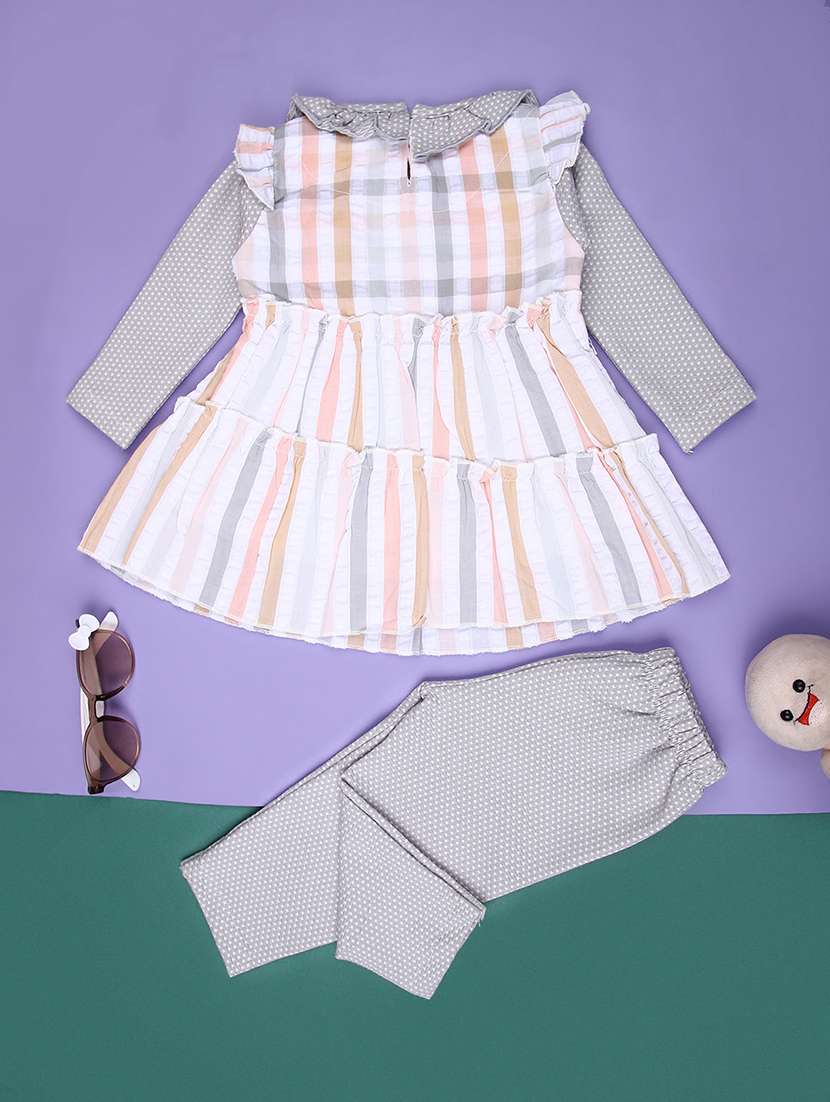 girls printed round neck full length set - 22028035 -  Standard Image - 2