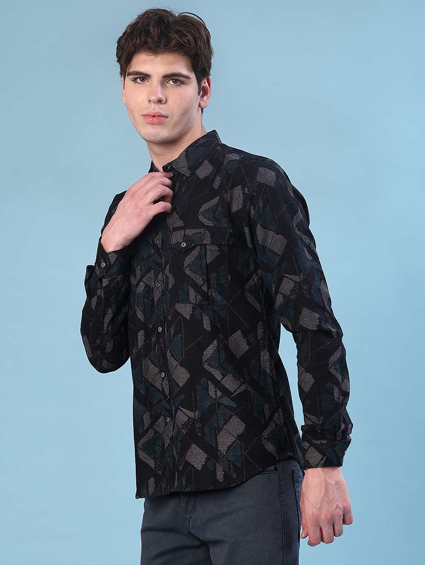 men printed long sleeve regular fit casual shirt - 22028044 -  Standard Image - 2
