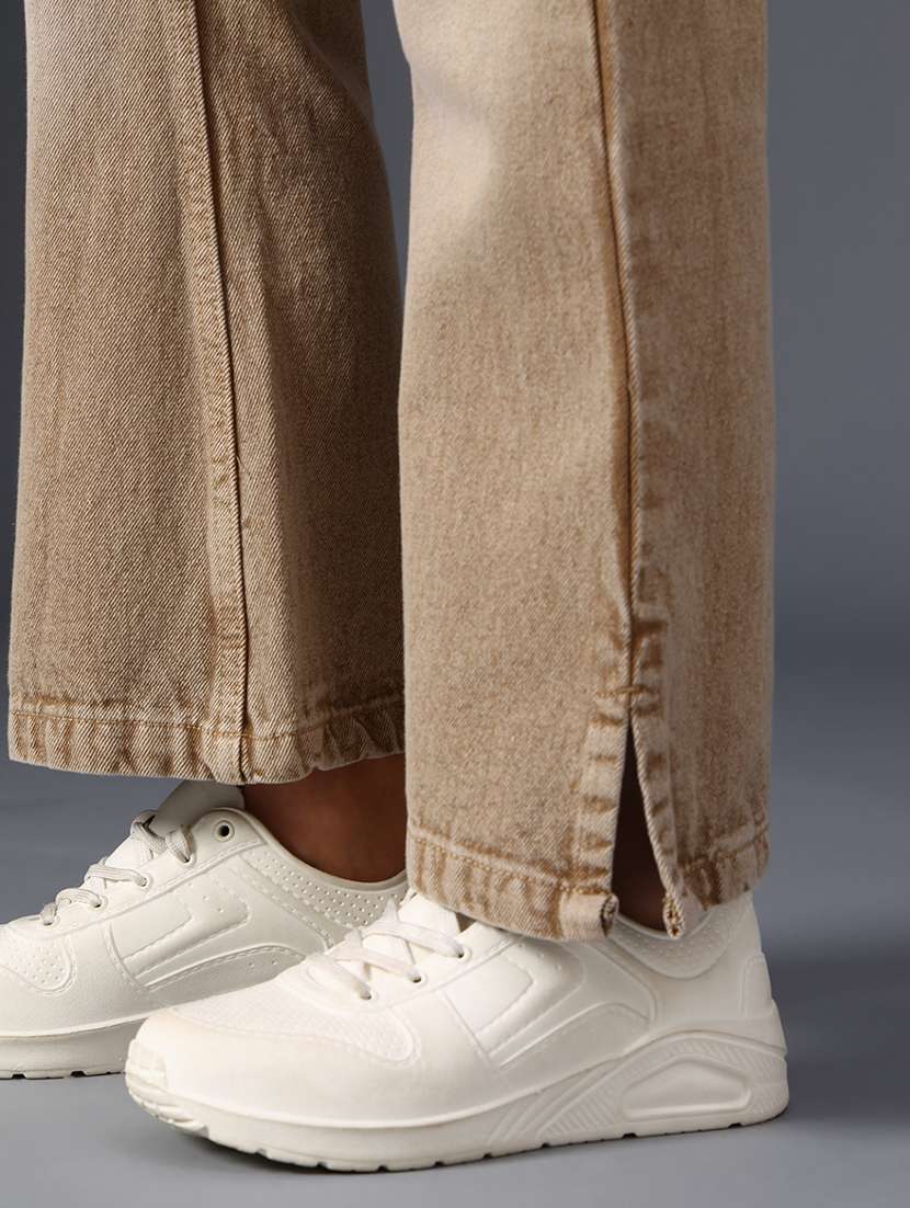 women solid mid rise bootcut jean - 22028060 -  Standard Image - 2