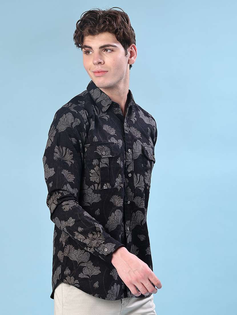 men printed long sleeve regular fit casual shirt - 22028090 -  Standard Image - 2