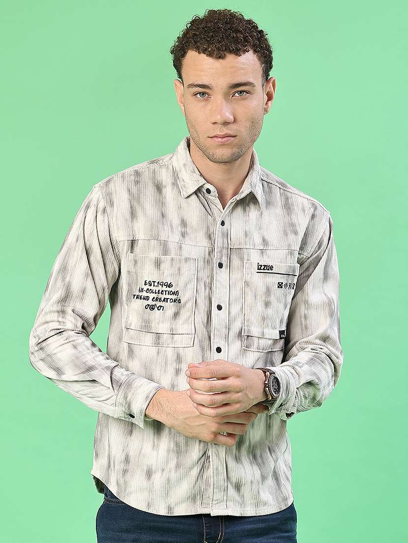 men printed long sleeve regular fit casual shirt - 22028148 -  Standard Image - 2