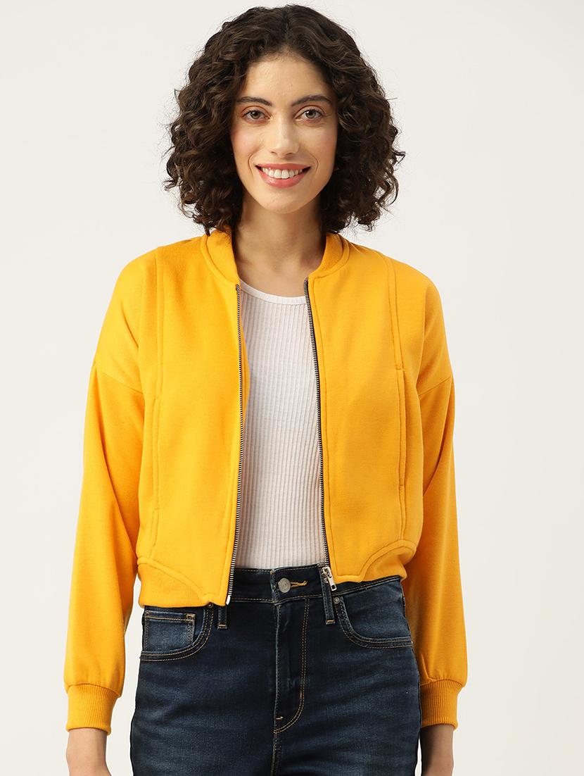 women solid long sleeve biker jacket - 22028348 -  Zoom Image - 0