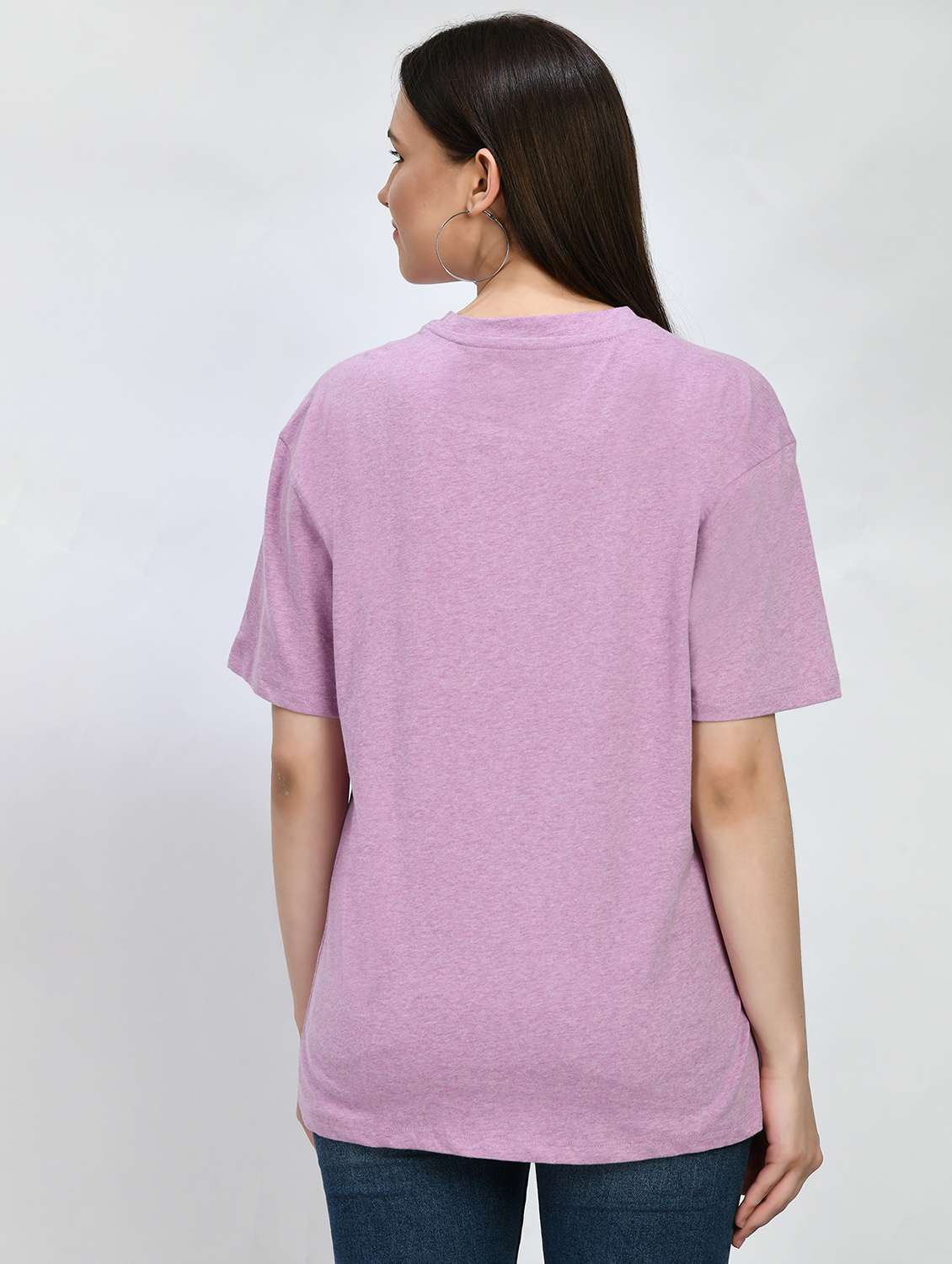 women solid short sleeve oversized t-shirt - 22028365 -  Standard Image - 2