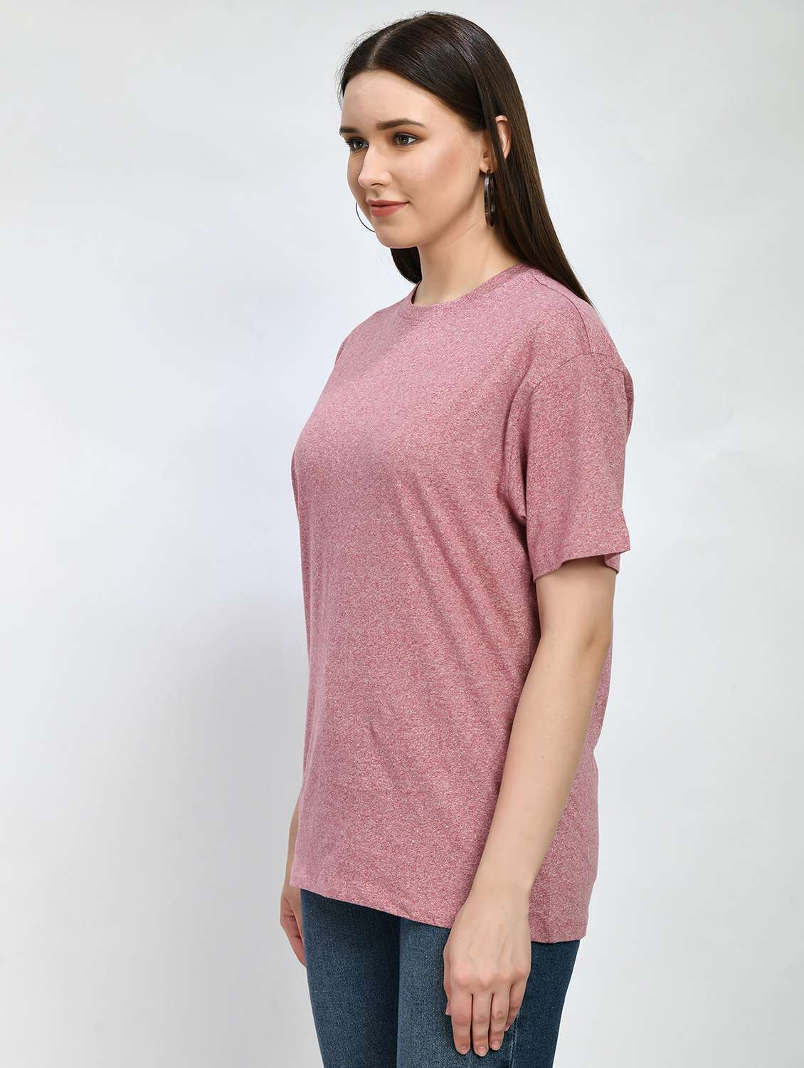 women solid short sleeve oversized t-shirt - 22028368 -  Standard Image - 2
