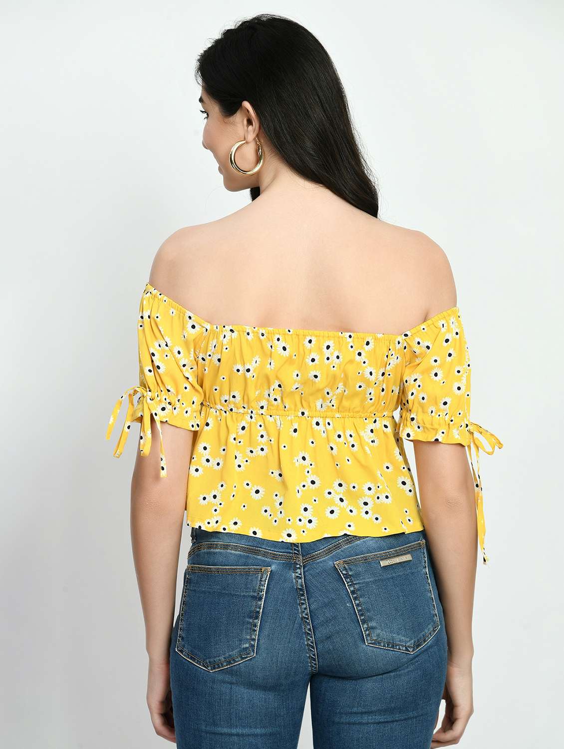 women floral print off shoulder crop top - 22028370 -  Standard Image - 2