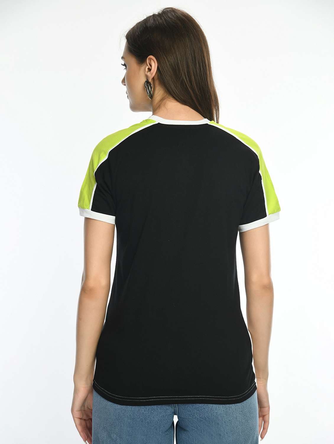 women color blocked short sleeve t-shirt - 22028375 -  Standard Image - 2
