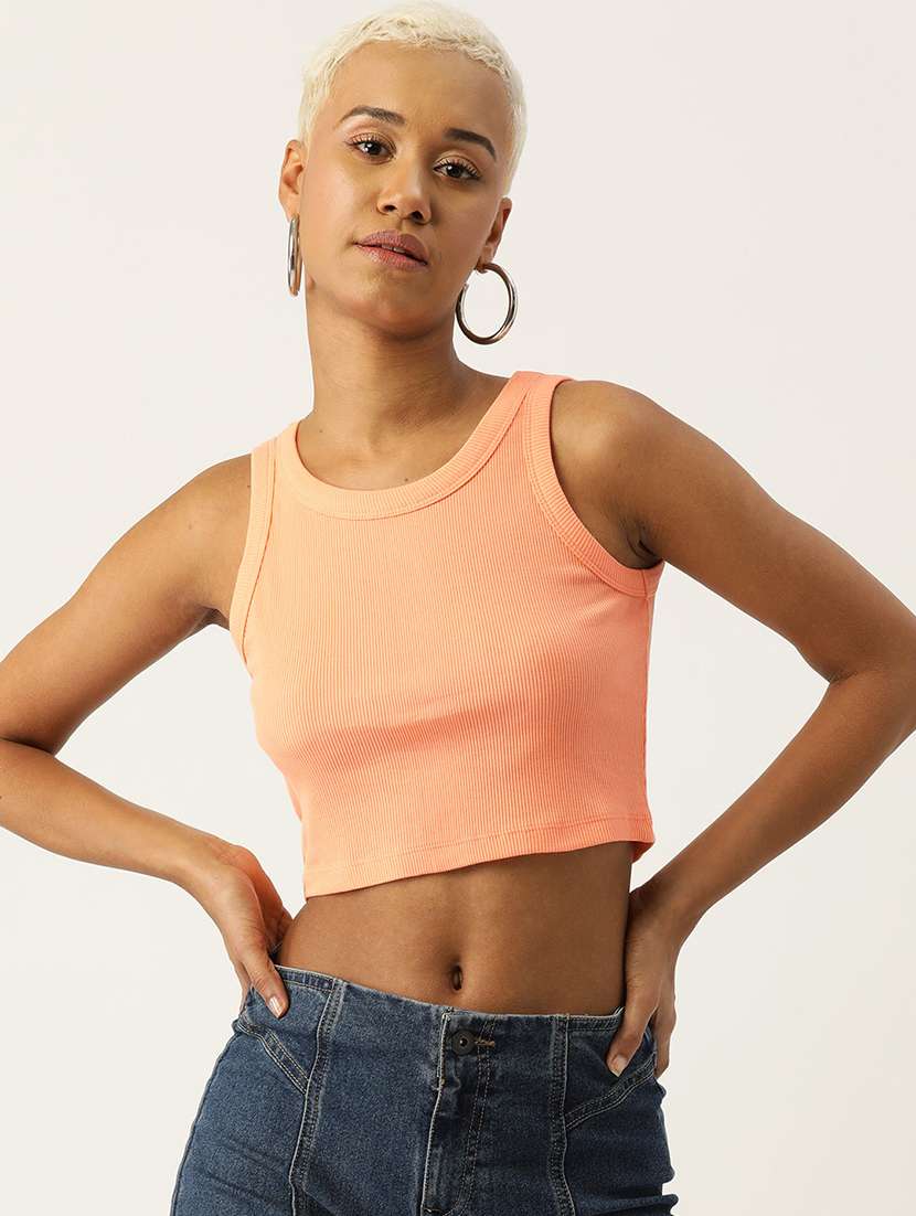 women solid sleeveless tank top