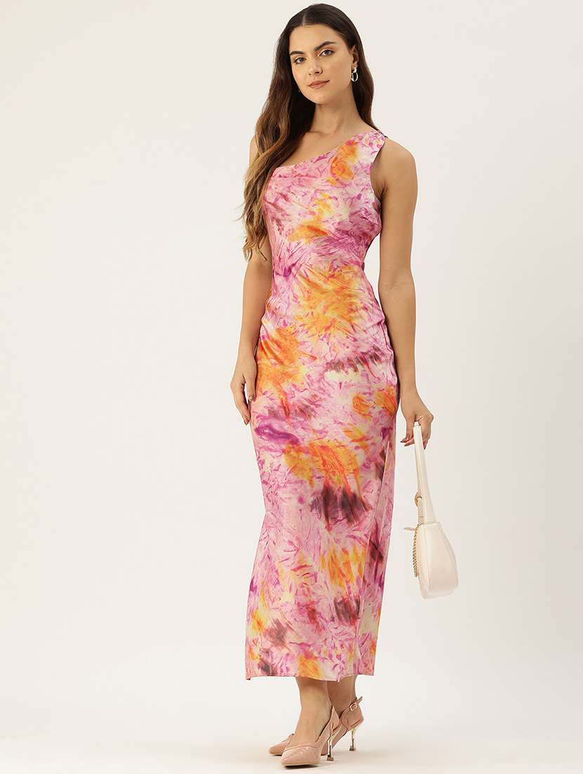 women tie & dye printed single shoulder maxi dress - 22028581 - Standard Image - 2