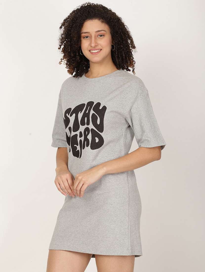 women printed short sleeve t-shirt dress - 22028663 -  Standard Image - 2