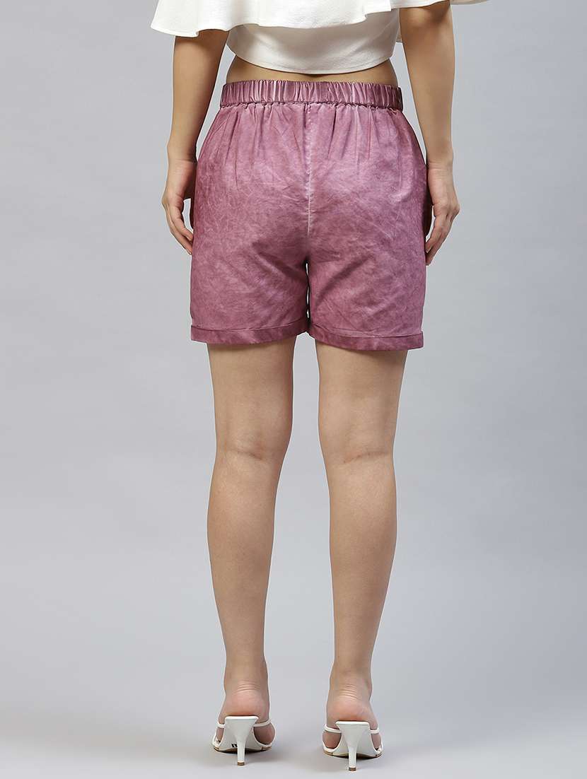 women washed high rise regular shorts - 22028925 -  Standard Image - 2