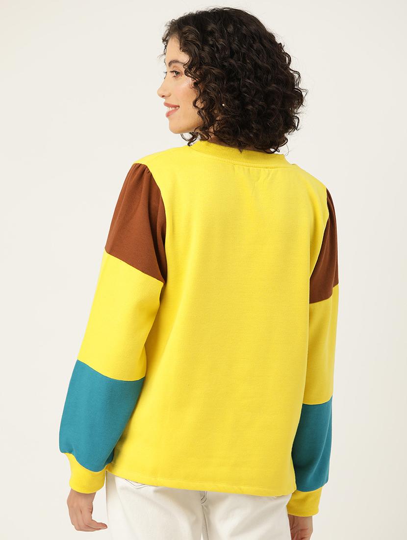 women color blocked long sleeve sweatshirt - 22028958 - Standard Image - 2