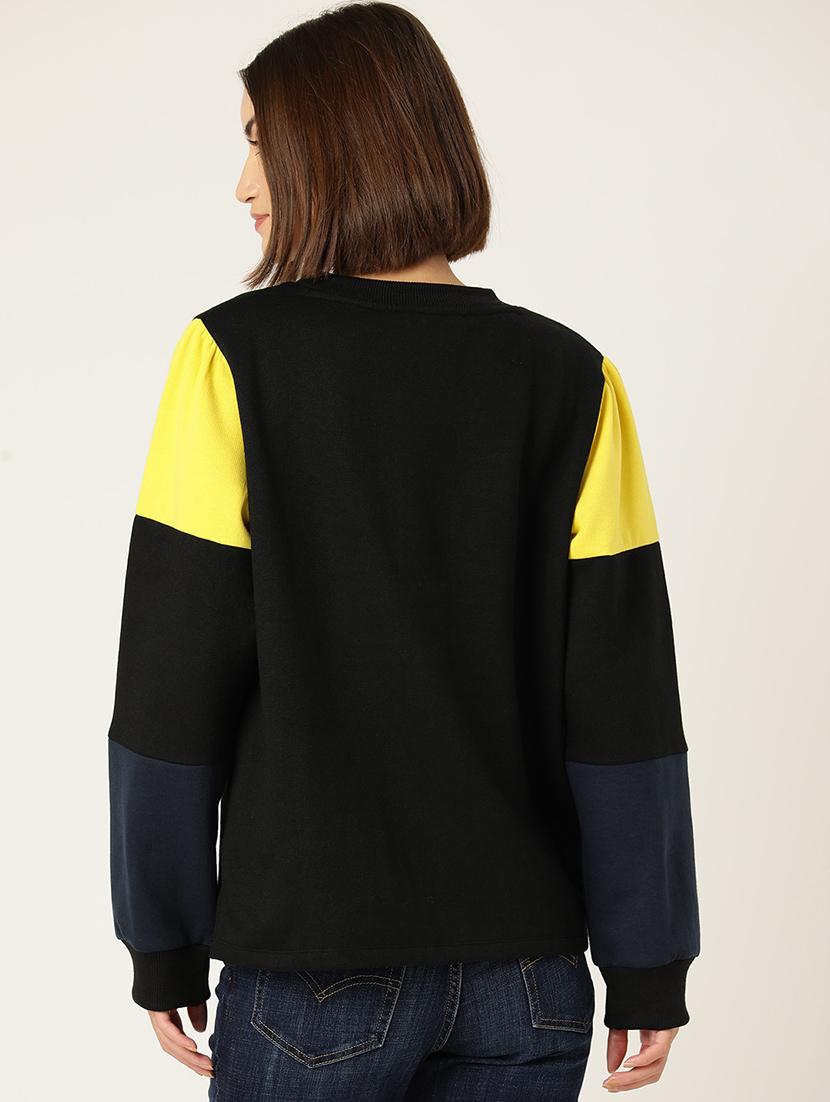 women color blocked long sleeve sweatshirt - 22028959 - Standard Image - 2