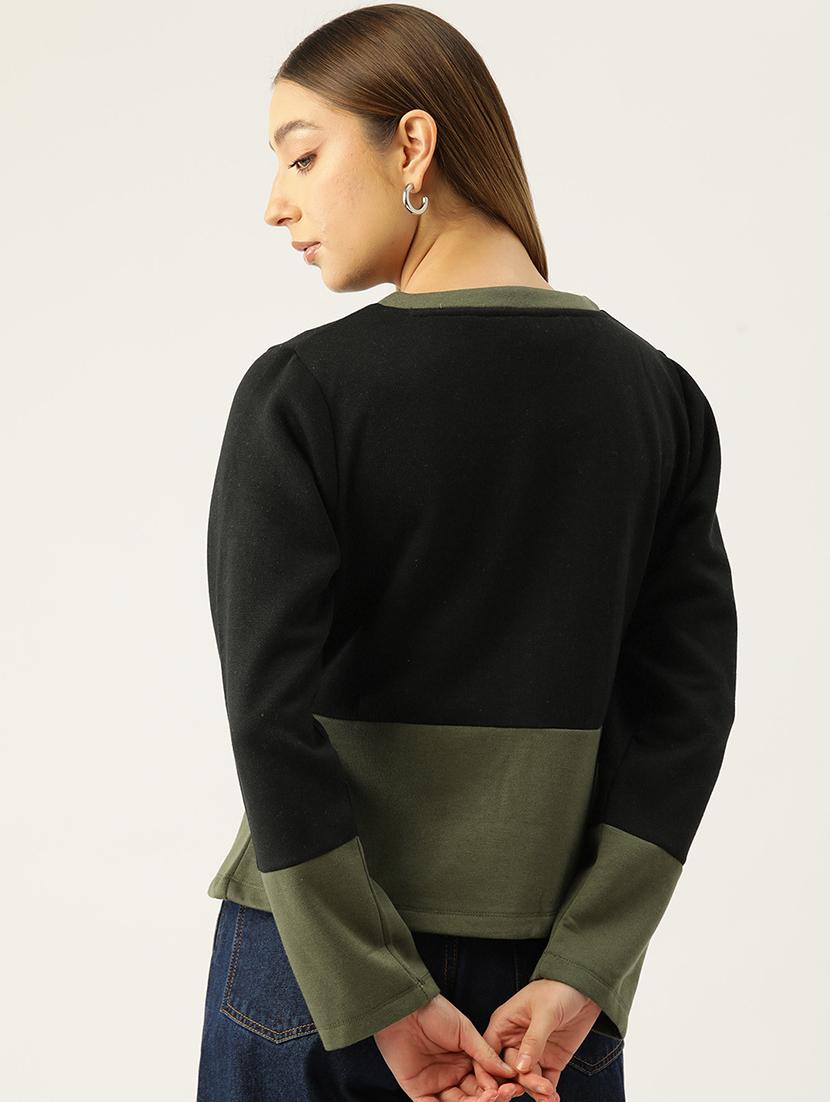 women color blocked long sleeve cardigan - 22028974 - Standard Image - 2