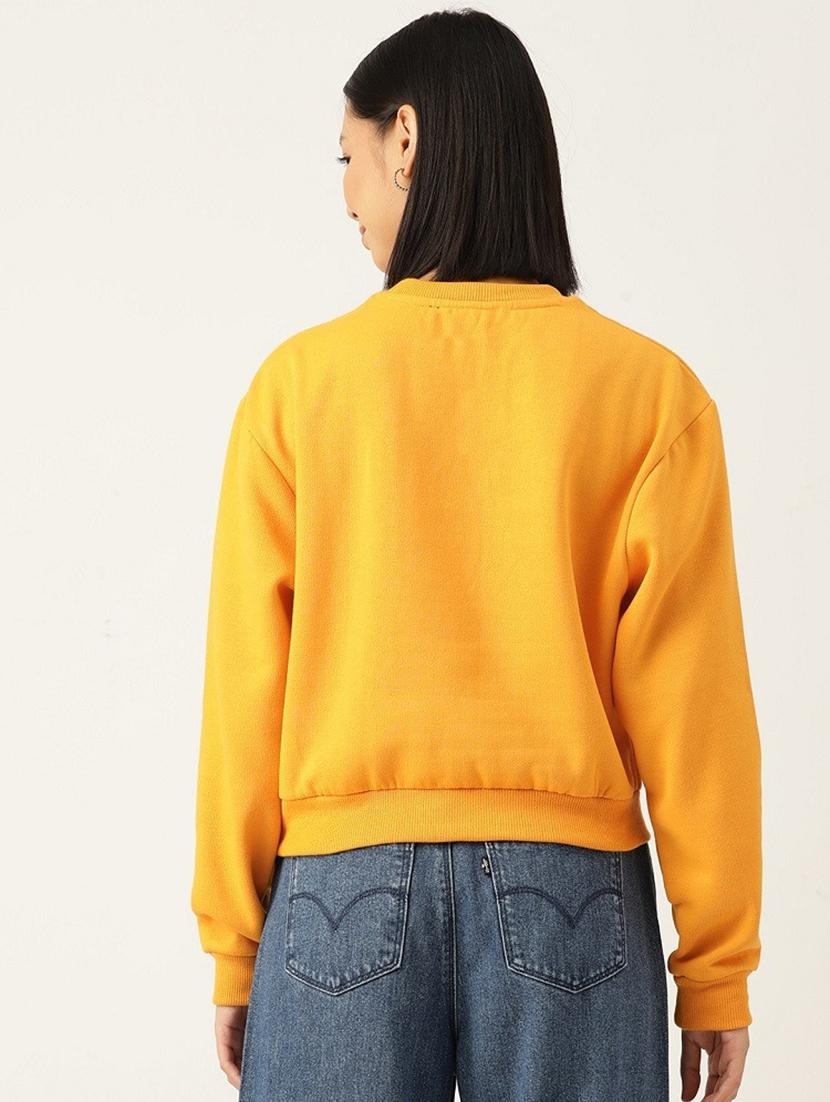 women solid round neck long sleeve sweatshirt - 22028979 - Standard Image - 2