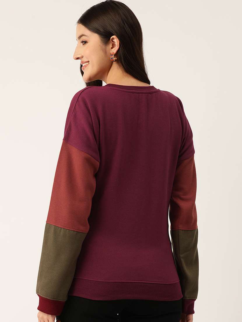 women color blocked long sleeve sweatshirt - 22028981 -  Standard Image - 2