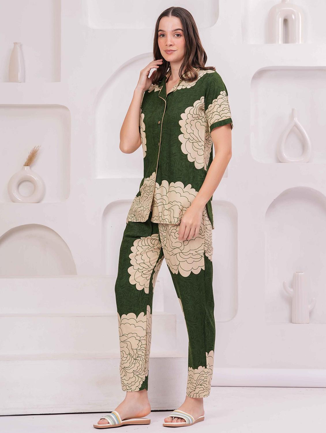 women printed nightwear pyjama set - 22029008 - Standard Image - 2
