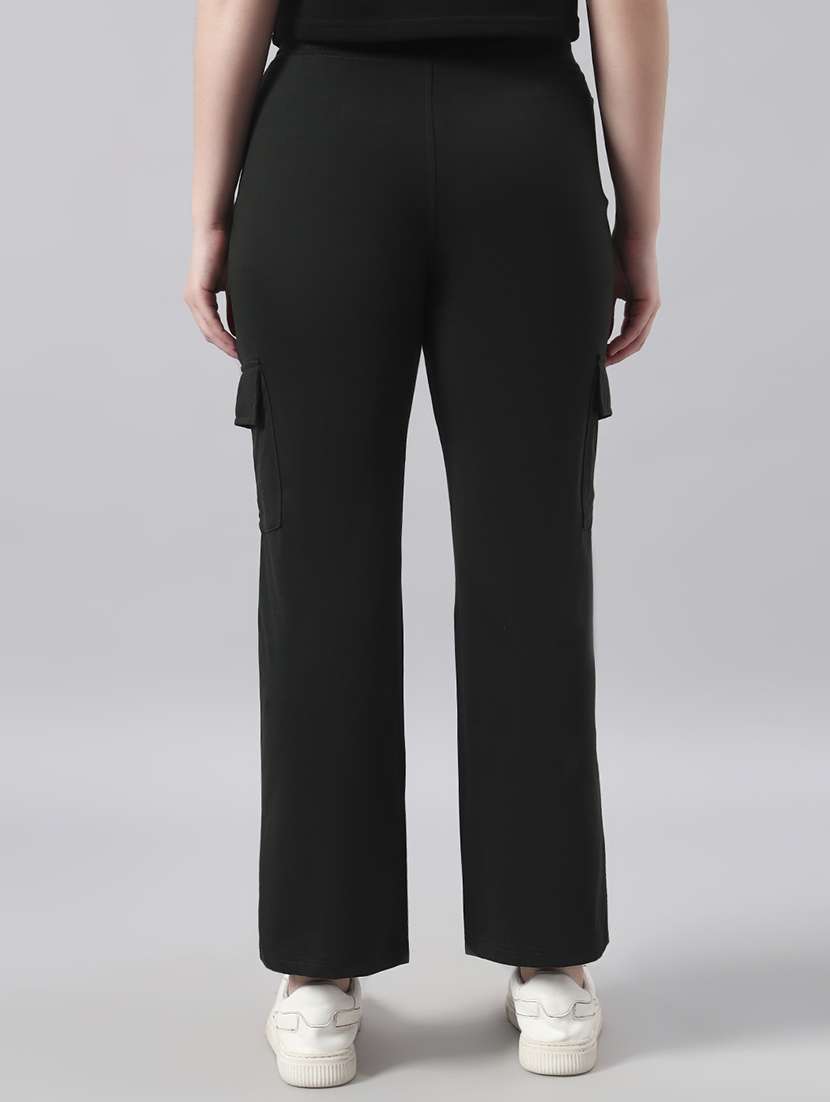 women solid mid rise regular fit cargo - 22029033 -  Standard Image - 2
