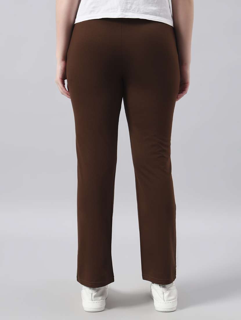 women solid mid rise regular fit track pant - 22029042 -  Standard Image - 2