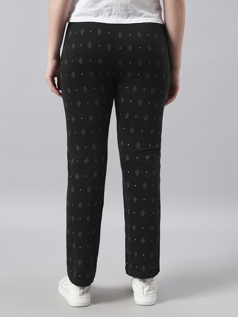 women printed mid rise regular fit track pant - 22029045 - Standard Image - 2